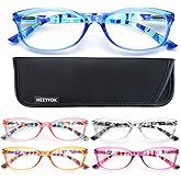 HEEYYOK 1.5 Reading Glasses Women For Small Face Readers for womens Colorful Ladies Cheaters Glasses Lightweight Comfortable Frame spring hinge 5 Pack