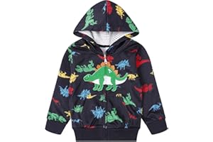 NUBEEHOHO Toddler Zip Up Hoodie Sweatshirt Fall Clothes Boys Jacket With Hood 2-7 Years