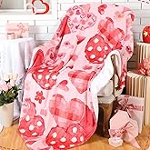 HunnmingRe Valentine Flannel Blanket Throw, Red Hearts Soft Plush Fuzzy Cozy Fleece Blankets for Couch Sofa Bed Lounging Decor, Ideal Gifts for Adults Women Wife Self, 50 x 60(Red,Heart)