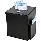 xydled Wall Mounted Suggestion Box with Lock,Ballot&Donation Box with 50 Free Suggestion Cards,Metal Suggestion Box with Key 