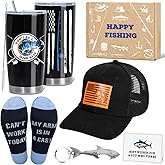 UAREHIBY Fishing Gifts for Men,Funny Birthday Gifts with Fishing Socks and Hat for Him,Christmas Stocking Stuffers for Boys Son Husband Boyfriend,Fisherman Gifts for Dad Grandpa