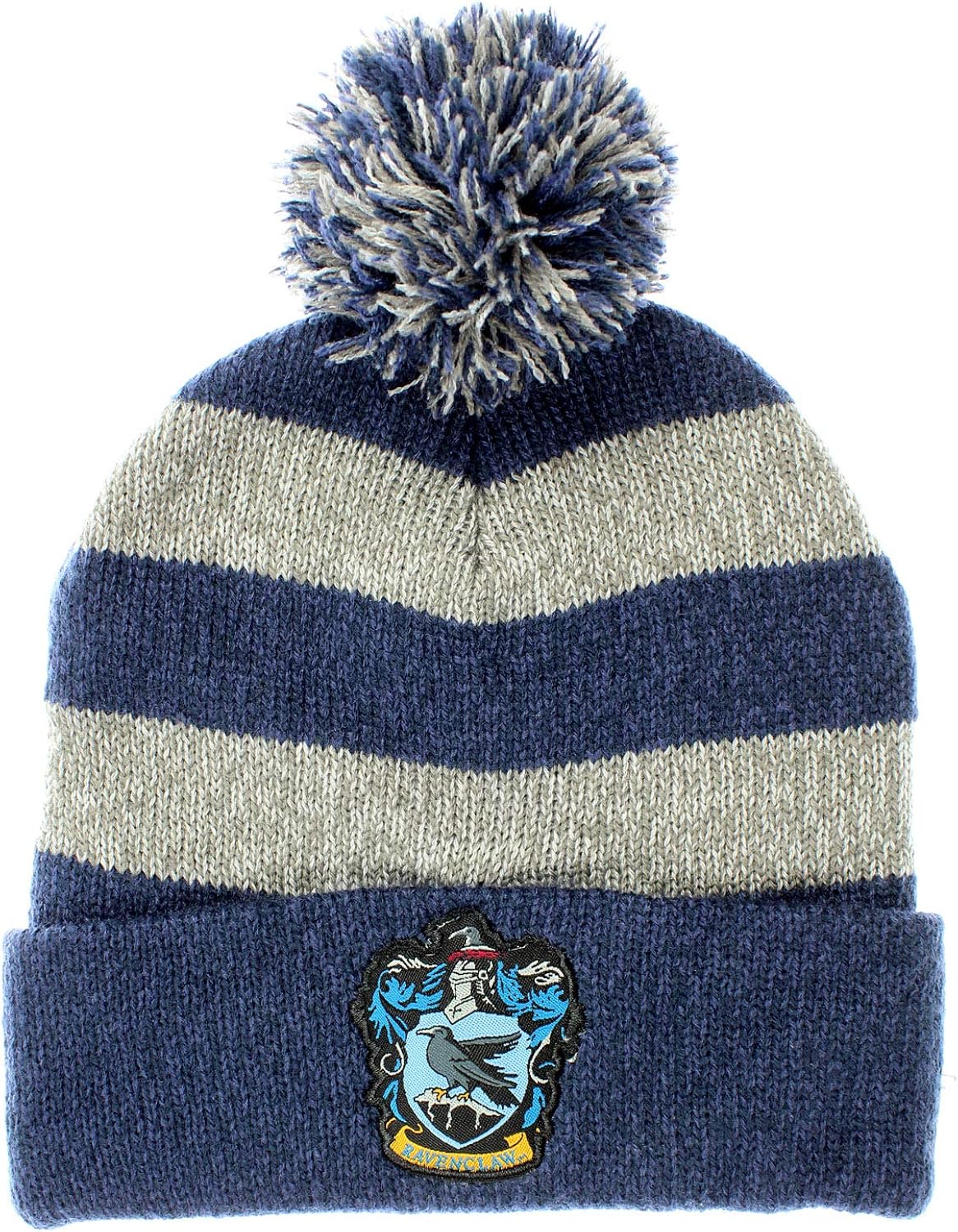 Harry Potter Hogwarts Houses Knit Ravenclaw Scarf & Pom Beanie Set (Ravenclaw): Clothing