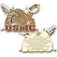 USMC Mascot Crossed Swords Challenge Coin - US Marine Corps Military Coins - Designed by Marine Corps Veterans - Officially Licensed