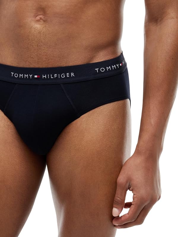 Calzoncillos Hip Briefs Pack de 3 Hombre con Logotipo en la Cintura, Multicolor (Des Sky/Primary Red/White), M