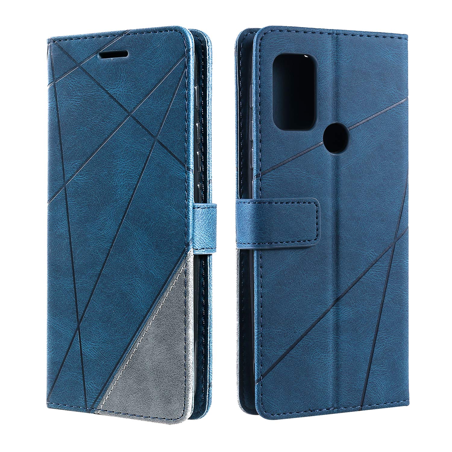 SONWO Case for Moto G30 Case, Premium Leather Flip Wallet Case Magnetic Closure Card Slots Kickstand Phone Case for Moto G30, Blue