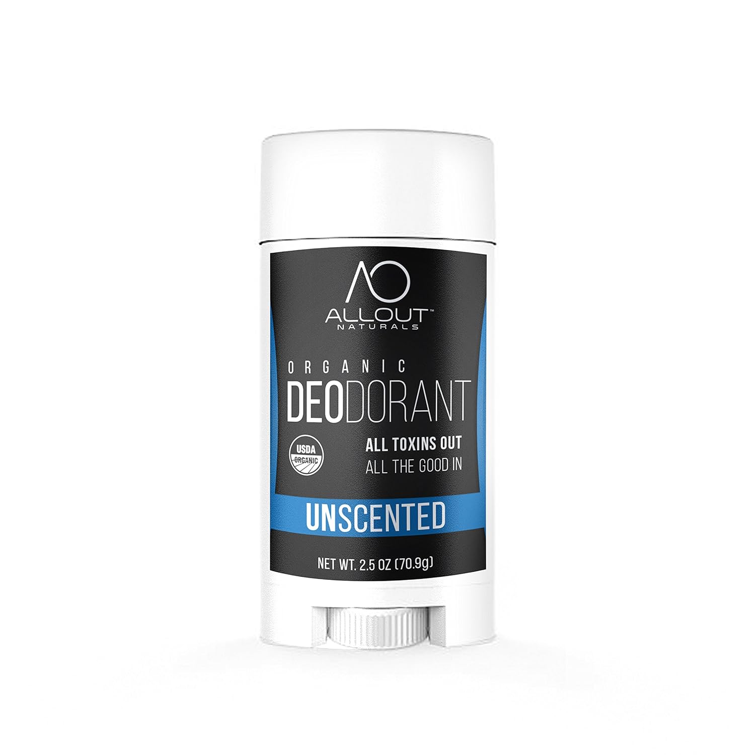 All Out Naturals Organic Deodorant, Best Natural Deodorant for Women and Men, For Sensitive Skin, Aluminum Free, Vegan, Non Toxic, 2.5 oz Stick (Unscented)