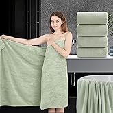 4 Piece Extra Large Bath Towel 35"x70" Oversized Bath Sheet Green Bath Towel Set for Bathroom Ultra Soft Cozy Highly Absorbent Quick Dry Bathroom Towel for Spa Gym Hotel,Shower Towel for Daily Use