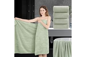 JESSY HOME 4 Piece Extra Large Bath Towel 35"x70" Oversized Bath Sheet Green Bath Towel Set for Bathroom Ultra Soft Cozy Highly Absorbent Quick Dry Bathroom Towel for Spa Gym Hotel,Shower Towel for Daily Use
