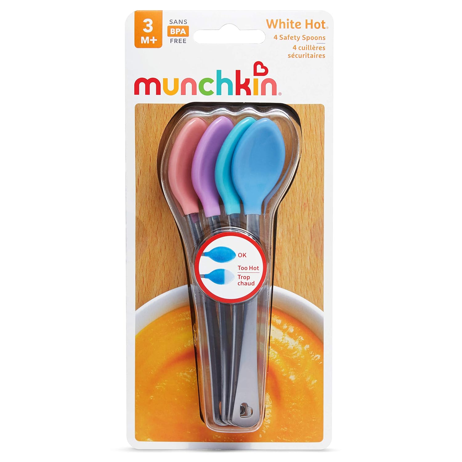 Munchkin White Hot Safety Spoons, 4 Pack : Baby Eating Utensils : Baby