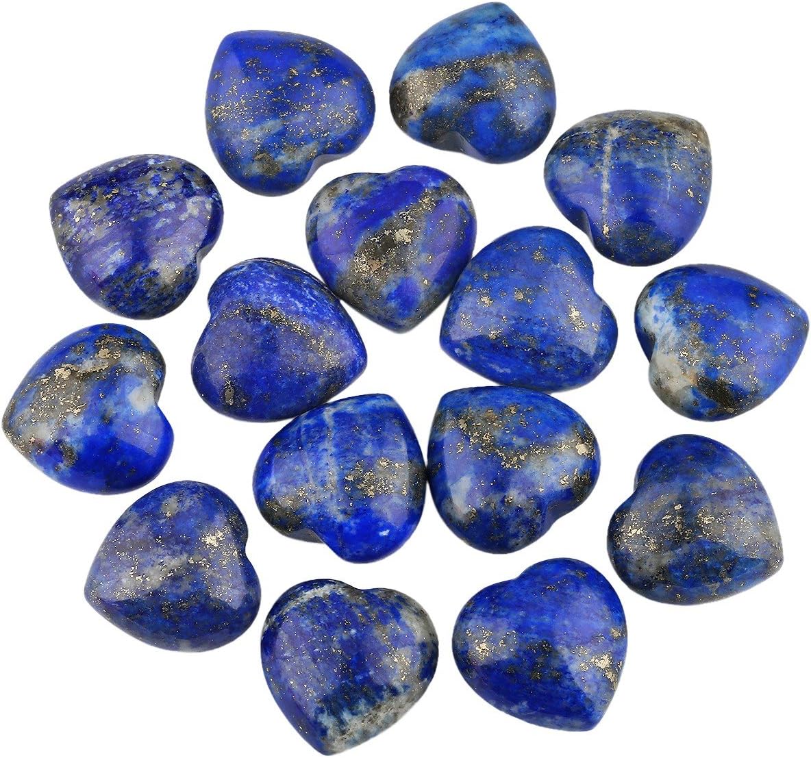 Indoor Fountains & Accessories - Rockcloud Healing Crystal 0.5 inch Lapis Lazuli Carved Worry Stone Chakra Reiki Balancing(Pack of 10)