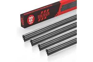 BERG REGEN 22 inch Frameless Adjustable Size of Universal 4 PCs Refills Replacement Windshield Wiper Refills Replacement for Tesla,Toyota,Hyundai,Honda Front & Rear Windshield Wiper Baldes Rubber Strips