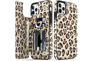 LETO for iPhone 15 Pro Max Case Flip Folio Leather Wallet - Fashionable Flower Designs - Card Slots,Kickstand - Protective Phone Case for Women and Girls - 6.1" - Brown Leopard