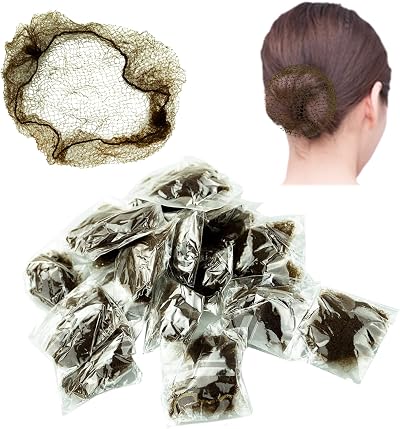 LAMXD 20 Pieces Hair Nets Bun Holders Invisible Elastic Mesh Ballet Dance Nurse