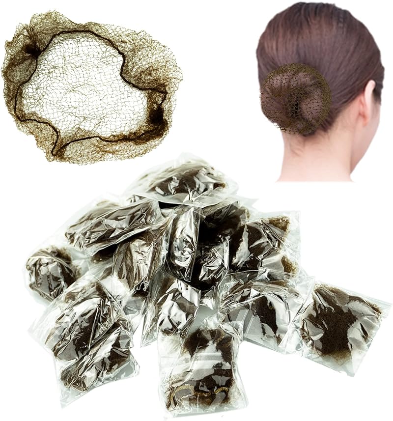 LAMXD 20 Pieces Hair Nets Bun Holders Invisible Elastic Mesh Ballet Dance Nurse