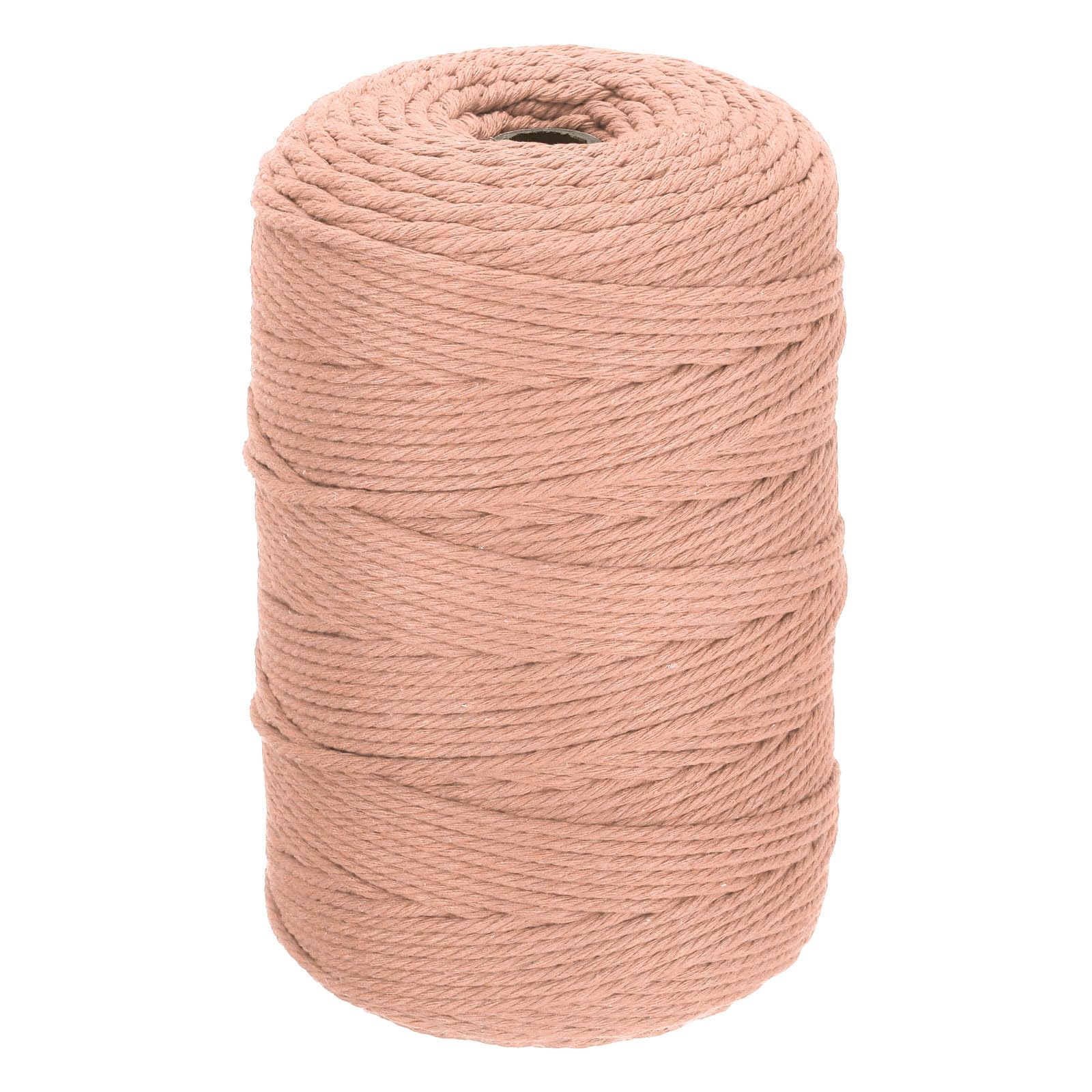 DMiotech 3mm x 300M (328 Yard) Pale Pink Natural Cotton Macrame Rope, Wall Hanging Handmade Single Strands Twisted Macrame Cotton Cord for Plant Hangers, Gift Wrapping Wedding