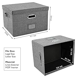 JSungo 2 Pack File Box with 10 Hanging Filing