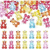 Boutigem 30Pcs Acrylic Gummy Bear Charms Cute Cartoon Candy Bear Charms Colorful Animal Dangle Pendants Lovely Animal Hang Ornament for DIY Crafts Necklace Earring Keychain Lanyard Jewelry Making