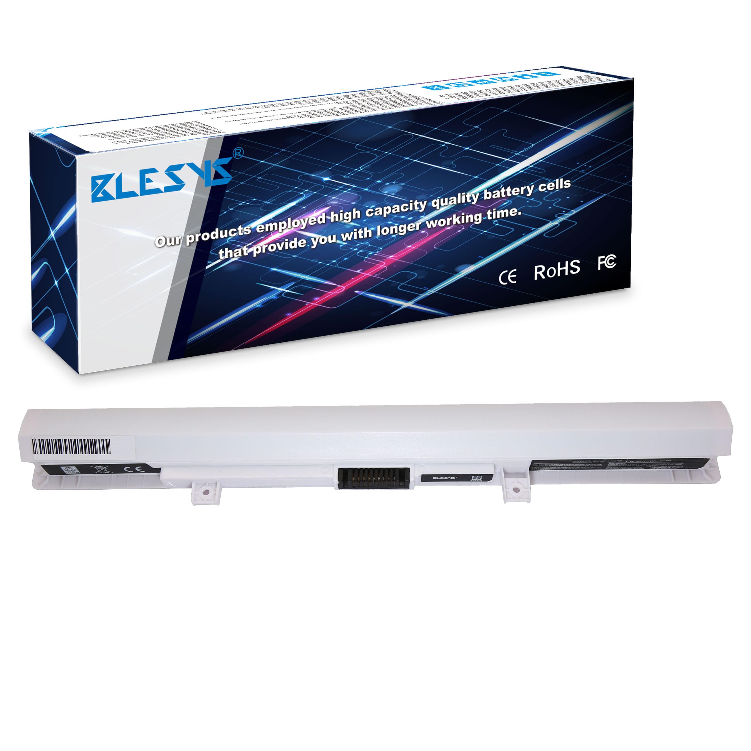 BLESYS White PA5185U-1BRS Battery for Toshiba Satellite L50-C l50-c-1gx L50-B L55D-B C50-B C50D-B C55-B C55-C C55D-C Series Laptop PA5195U-1BRS PA5186U-1BRS PA5184U-1BRS 14.4V 2200mAh