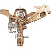 Orbit Brass Impact Sprinkler Head, Dual Nozzle, 3/4 in. MPT - 55016 | Brass Impact Sprinkler Head with Dual Nozzle for Adjustable Coverage &amp; Reliable Long-Range Lawn Irrigation