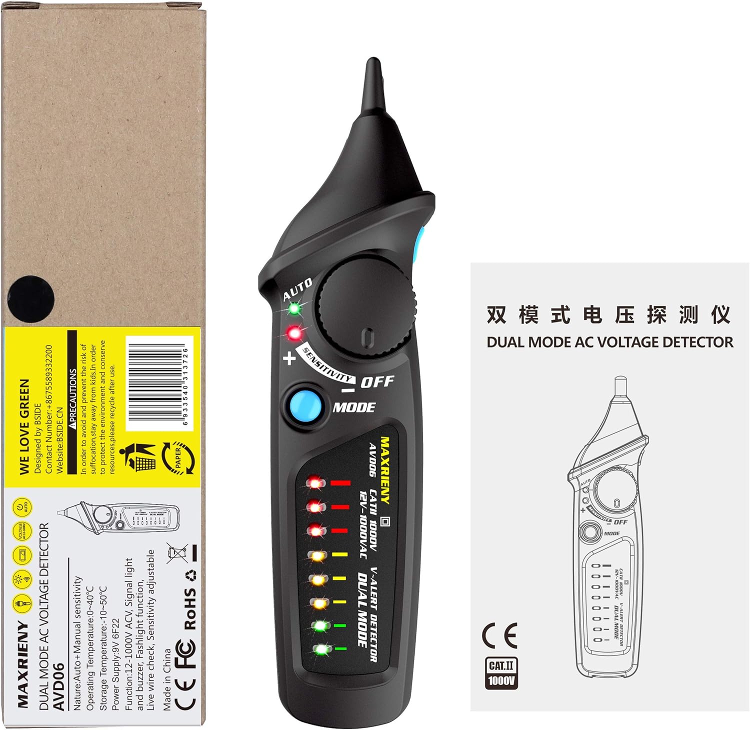 Bside AVD06 NonContact Voltage Detector Electric Power Socket Outlet