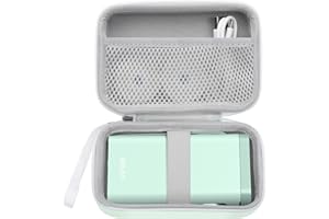 Nelko Genuine Case for P21 Label Maker, Compatible with Phomemo D30 D35 Label Maker, for NIIMBOT D11 D110, for JADENS/Memoking/SUPVAN, Box with Mesh Pocket for Batteries Accessories (Case Only), Green