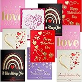 Fancy Land Valentines Cards with Envelopes 24 Pack Foil Embellishment Heart Embossed Cards Blank Inside