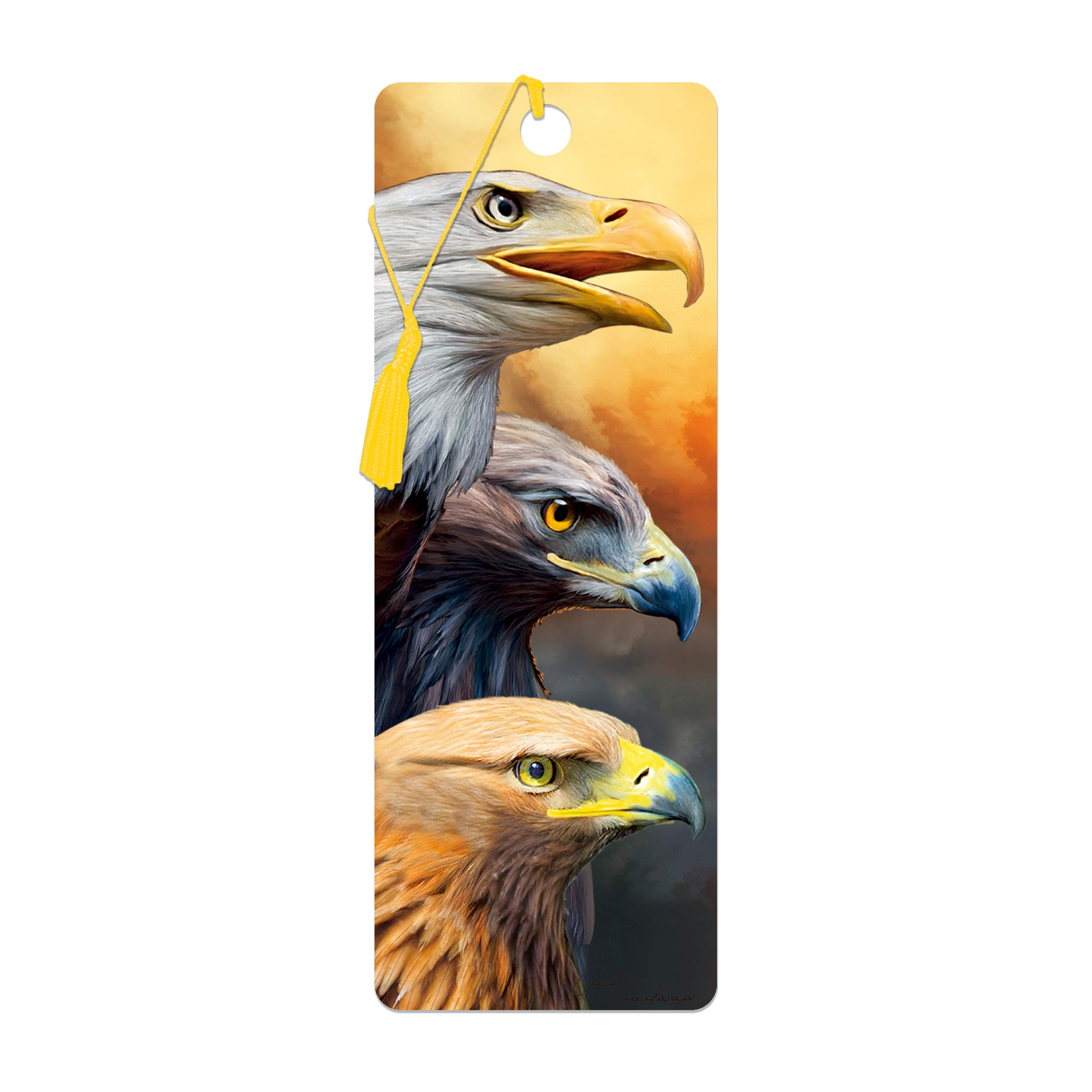 3D LiveLife Bookmark - Three Eagles from Deluxebase. Cute Lenticular Eagle Page Marker. Animal Themed Accessories for Book Lovers. Small Gifts for Men, Women, Writers and Teachers. — image 1