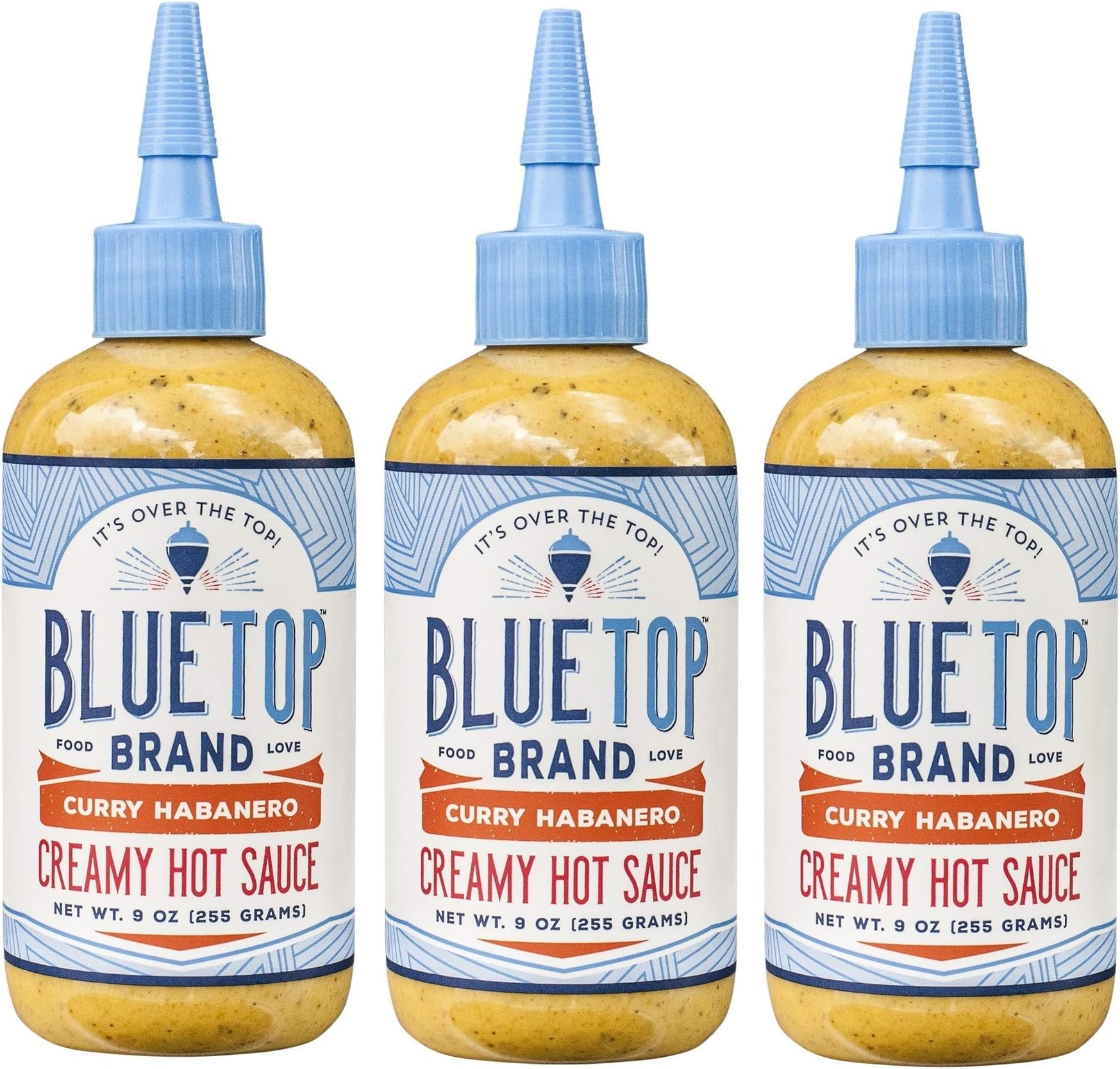 Blue Top Brand Creamy Hot Sauce, Curry Habanero, 9 OZ (Pack - 3)