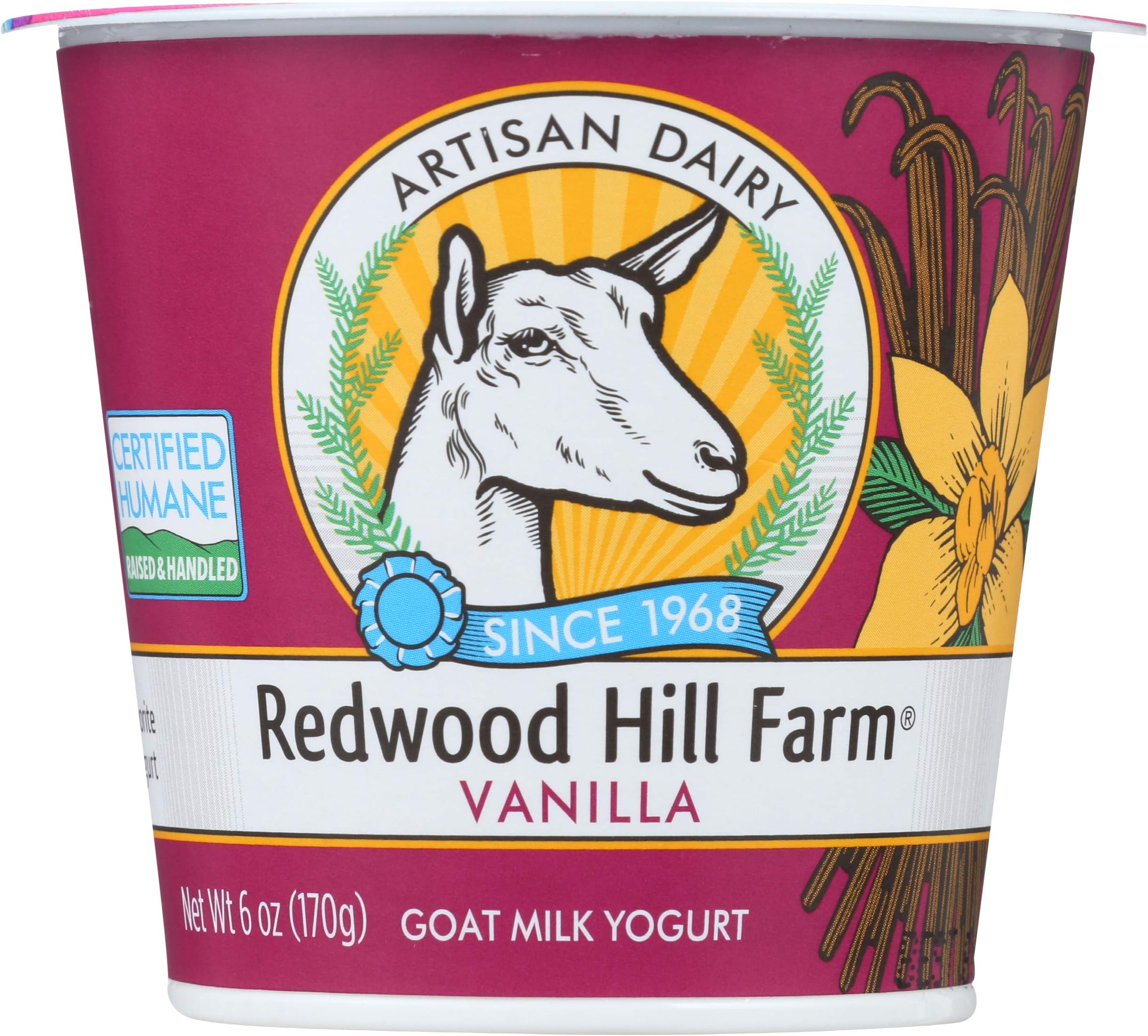 Redwood Hill Goat Milk Yogurt, Vanilla, 6 oz