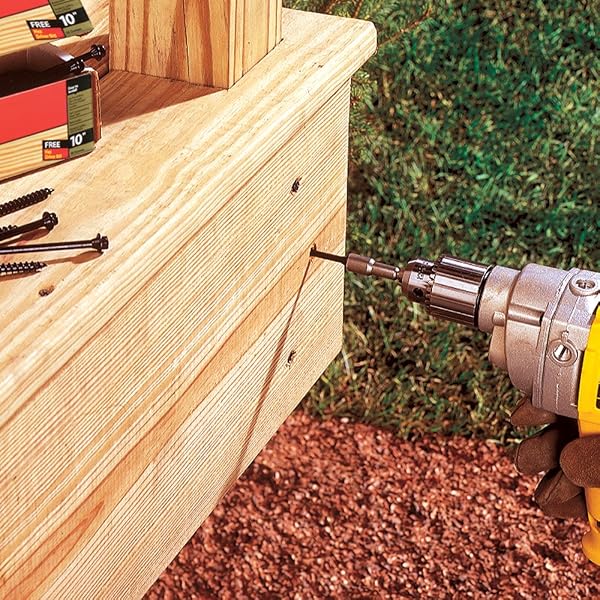 FASTENMASTER FMTLOK06-250 TIMBERLOK HEAVY-DUTY WOOD SCREW, 6 INCHES, 250-COUNT, 6″, BLACK