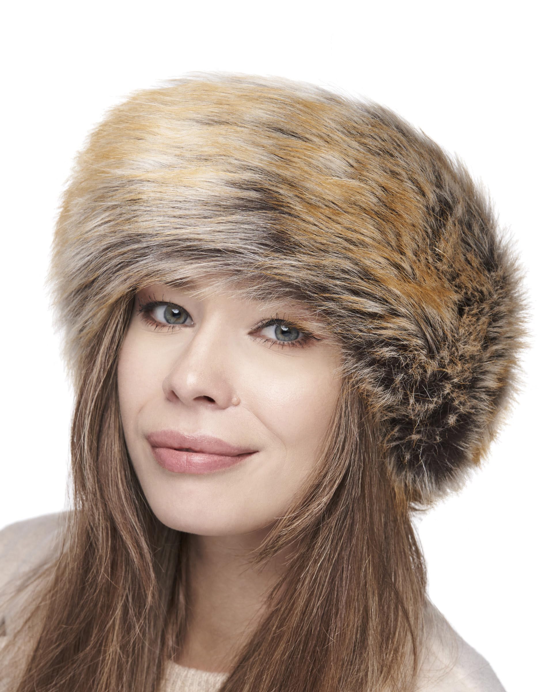 Futrzane Classic Headband - Faux Fur Headbands for Women - Furry Band for Winter - Size XL (Ginger Classic)