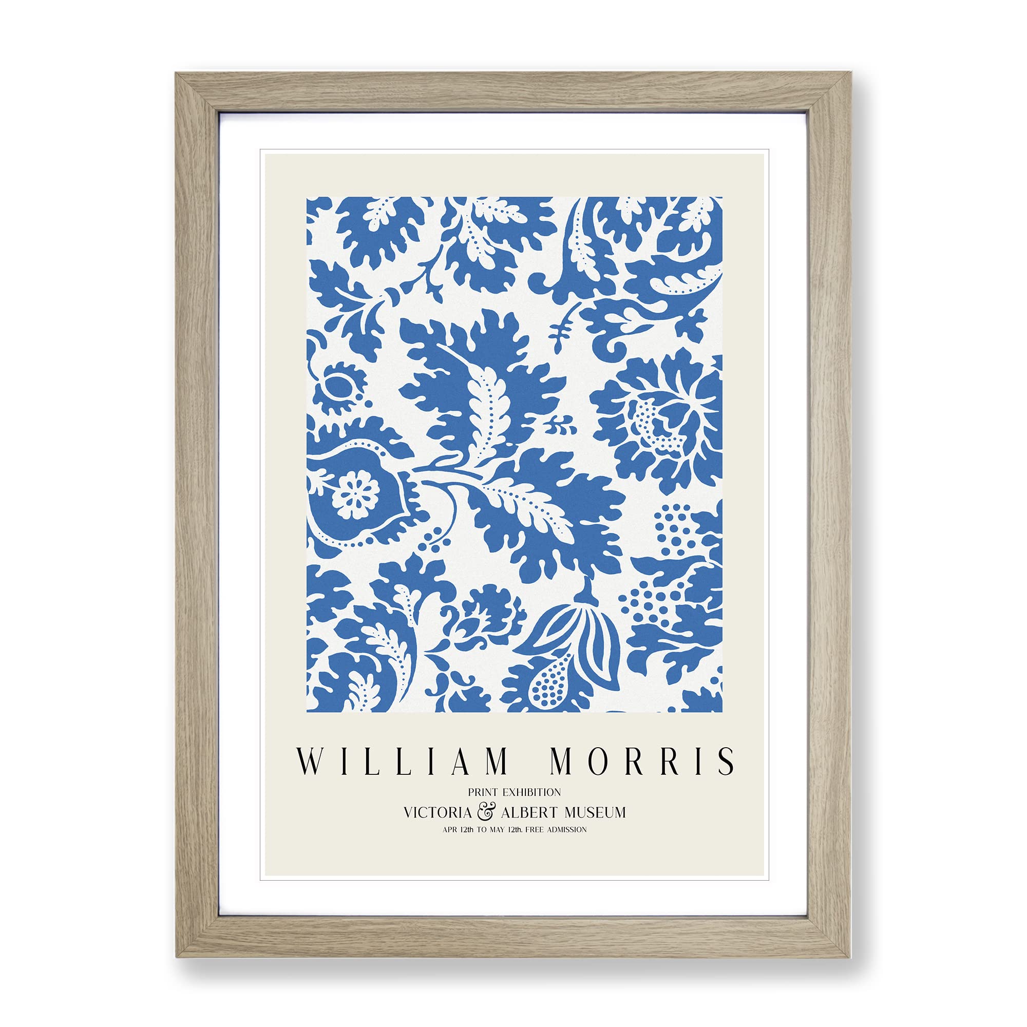 Venetian Pattern By William Morris Exhibition Museum Painting Framed Wall Art Print, Ready to Hang Picture for Living Room Bedroom Home Office Décor, Oak A4 (34 x 25 cm)