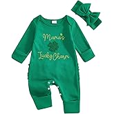 mlpeerw My First First St Patricks Day Baby Girl Outfit Newborn Lucky Clover Jumpsuit Romper Cute Infant Spring Clothes