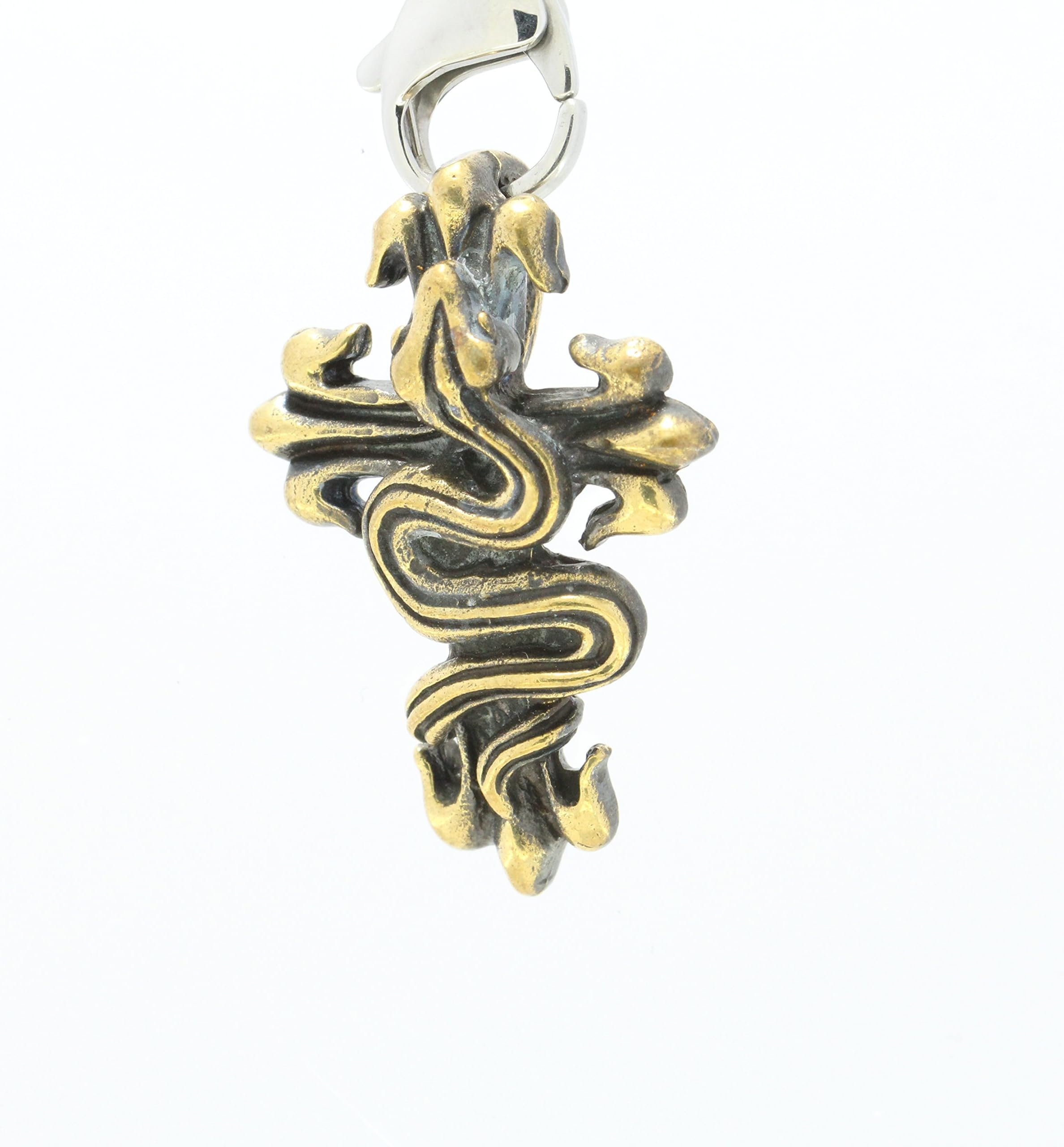 Thai amulet pendant Holy Snake on The Cross,good luck pendant.