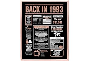 Katie Doodle Rose Gold 31st Birthday Party Decorations Supplies Anniversary Centerpiece Gifts for Women Turning 31 Years Old - Includes 8x10 Back in 1993 Print [Unframed], Rose Gold