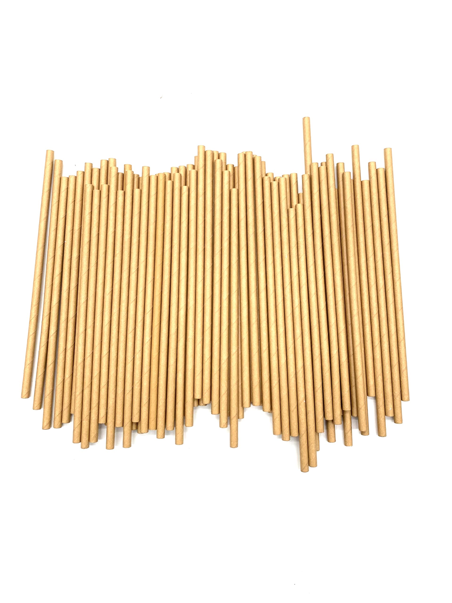 GDMINLO 100 Pack Kraft Paper Straws Biodegradable co-Friendly Drinking Bulk for Party Supplies, Bridal/Baby Shower, Birthday, Mixed Drinks, Weddings, Restaurant, Food Service