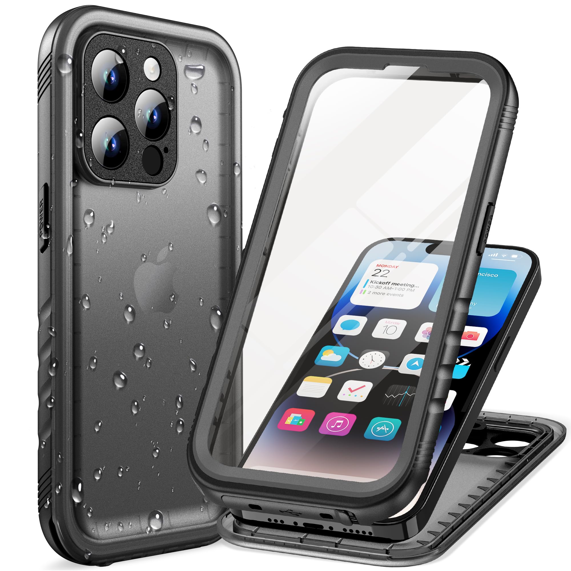 Cozycase for iPhone 14 Pro Waterproof Shockproof Case with Screen/Camera Protector - Unbreakable/Heavy Duty/Front and Back Cover【360 Full Body Protective】 Underwater Dustproof Antishock Hard Bumper — image 1