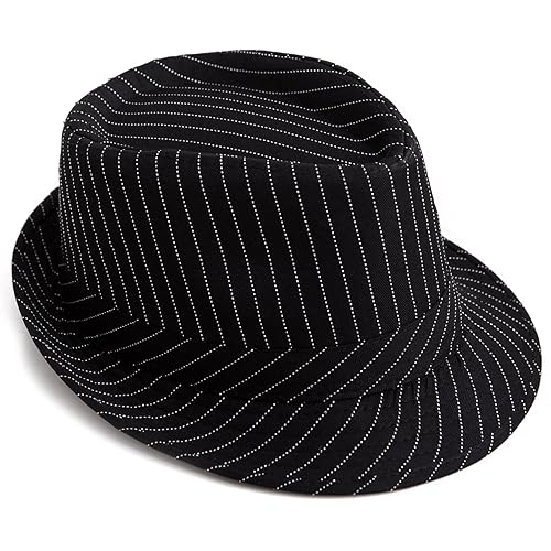 HDE Pinstripe Houndstooth Stingy Short Brim Fedora Gangster Cuban Style Hat Cap