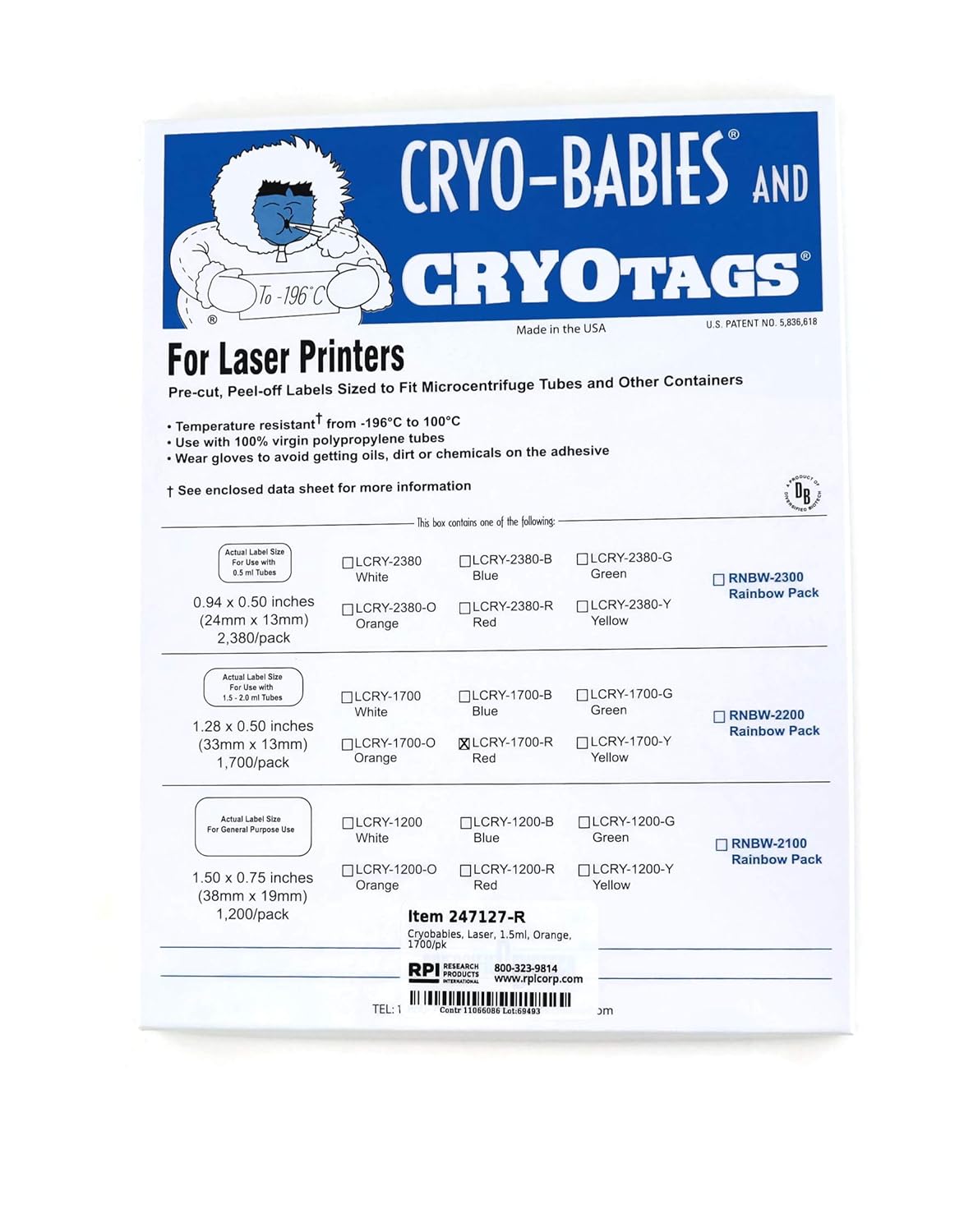 cryo label printer