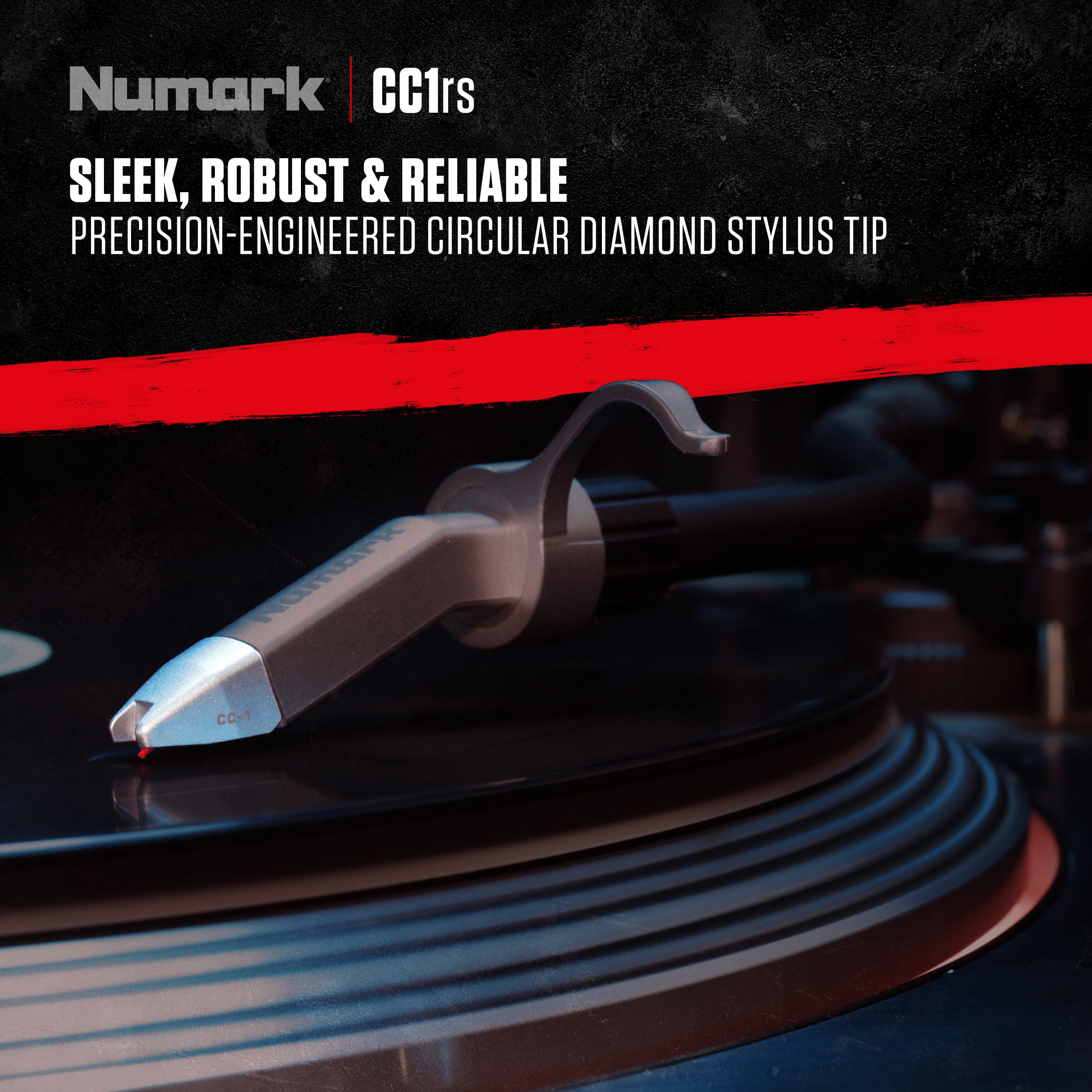 Numark CC-1RS - Premium Replacement Stylus for Numark's CC-1 Ultra-Robust DJ Turntable Cartridge, Grey
