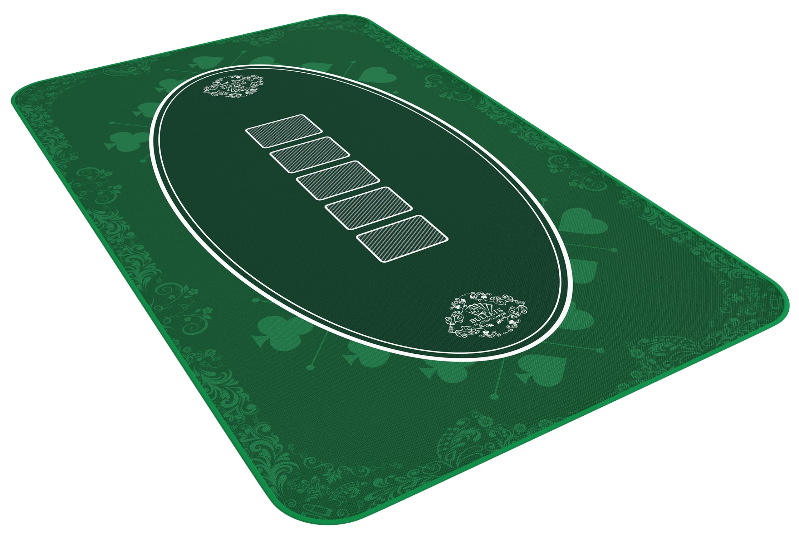 Bullets Playing Cards, Floral Design Game Mat (Large, Green, Adult)