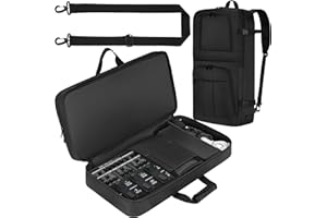 ALEEMIN Pedal Board Case 23.2x11.4x3.7'' Compatible with Boss ME-80 / GT-1000 / GX-100 / ME-90, Guitar Multi-effects Pedalboard Carrying Bag Padded with Multi-pocket, Carry Soft Case for Guitar Pedal Board
