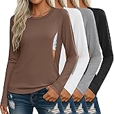 Sweetyweee 4 Pack Women's Nursing Breastfeeding Tops, Long Sleeve Maternity Shirts Loose Fit Hidden Zipper Pregnancy Clothes