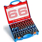 VEXTHYX 66 Nut and Bolt Thread Checker with 32 Metric &amp; 34 Standard Gauges | Screw Size Checker, Thread Gauges Measuring and Bolt Size Finder Tool Suitable for Inspecting in Narrow and Tricky Areas