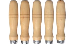 ACCOCO DS-Space Wooden File Handle with Strong Metal Collars for 7.5''-15'' File (5 Pack) (Large)