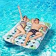 Ocestar Inflatable Pool Float Mat, 72" X 60" Giant Pool Floats Adult Size with Headrest Lake Float Raft Water Lounger, Oversized Floating for Swimming Pool Tanning Pool for Summer Beach