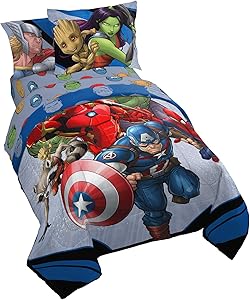 Jay Franco Marvel Avengers Fight Club 7 Piece Full Bed Set - Includes Reversible Comforter & Sheet Set Bedding - Super Soft Fade Resistant Microfiber (Official Marvel Product)