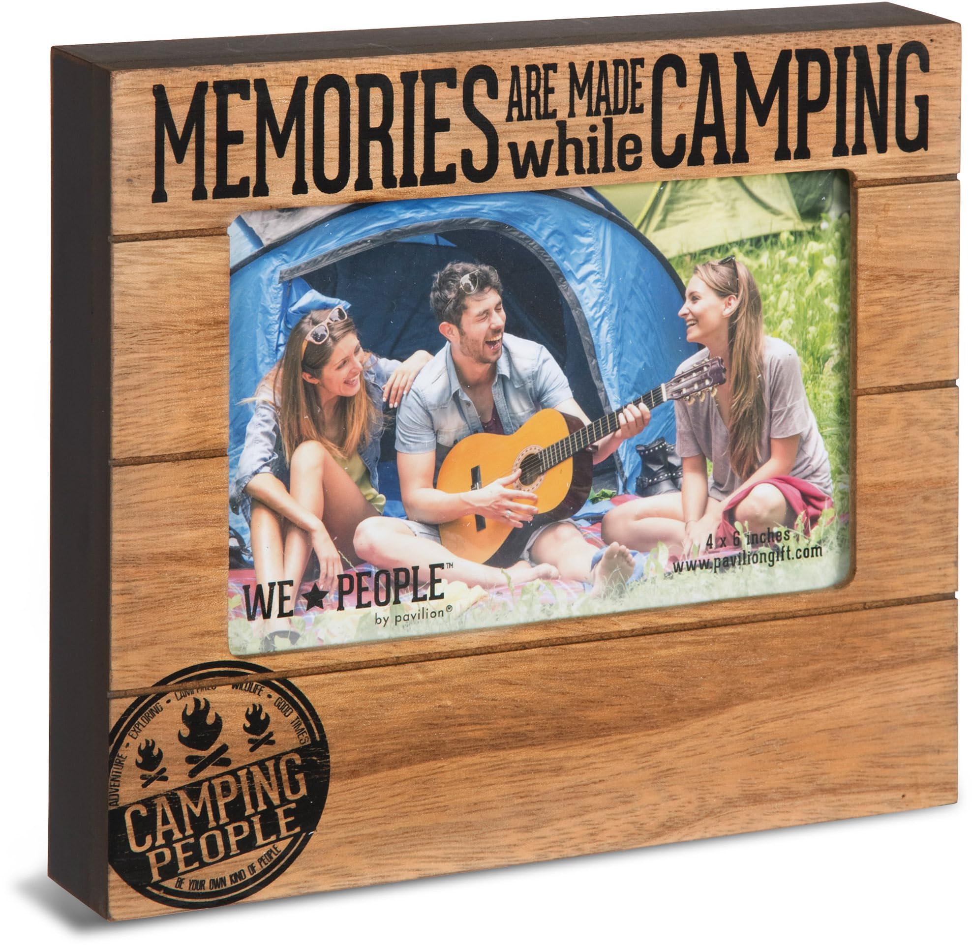 Pavilion Gift Company 67069 Memories are Made While Camping Photo Frame, 7-1/2 x 6-3/4"