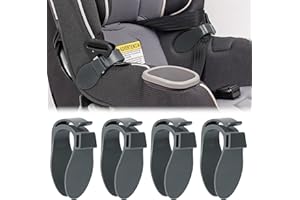 DOYTN Car Seat Strap Organizer Clip – Keep Harness Straps Neat & Easily Accessible – Prevents Twisting & Tangling – Universal Fit for Infant, Toddler, and Booster Seats – Quick Installation, 2 Pack (Grey)
