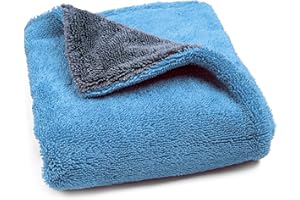 LIVOS Car Drying Towel, Premium Microfiber Towels for Cars, 1000GSM, Edgeless Twisted Loop Design, No Streaks, Scratches, or Water Spot, Absorbent Wash Towel, 18" x 24" (Blue&Grey)
